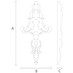 Symmetrical oak Drop with Floral Finial